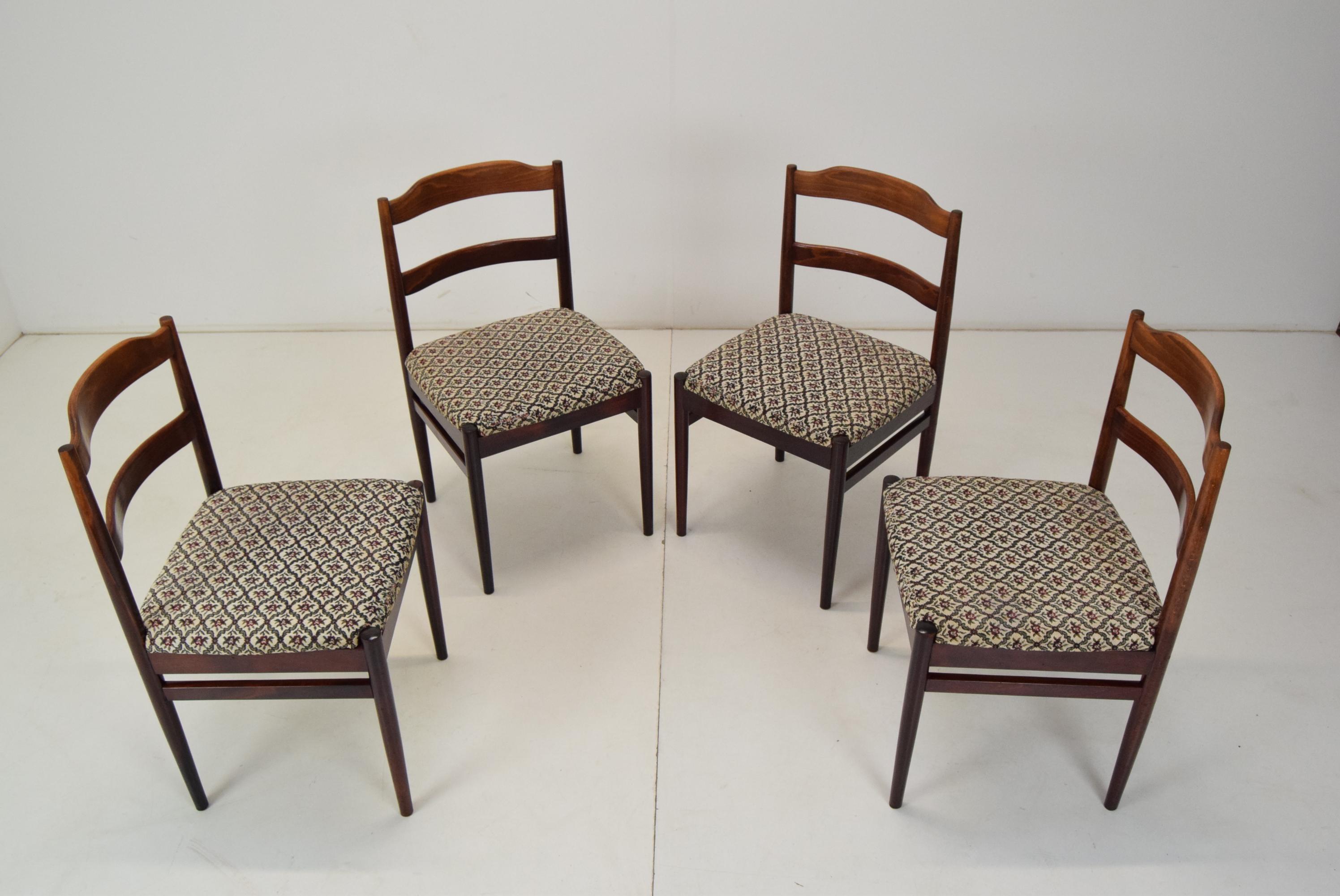 Czech Mid-Century Set of Four Chairs/TON, 1970's For Sale