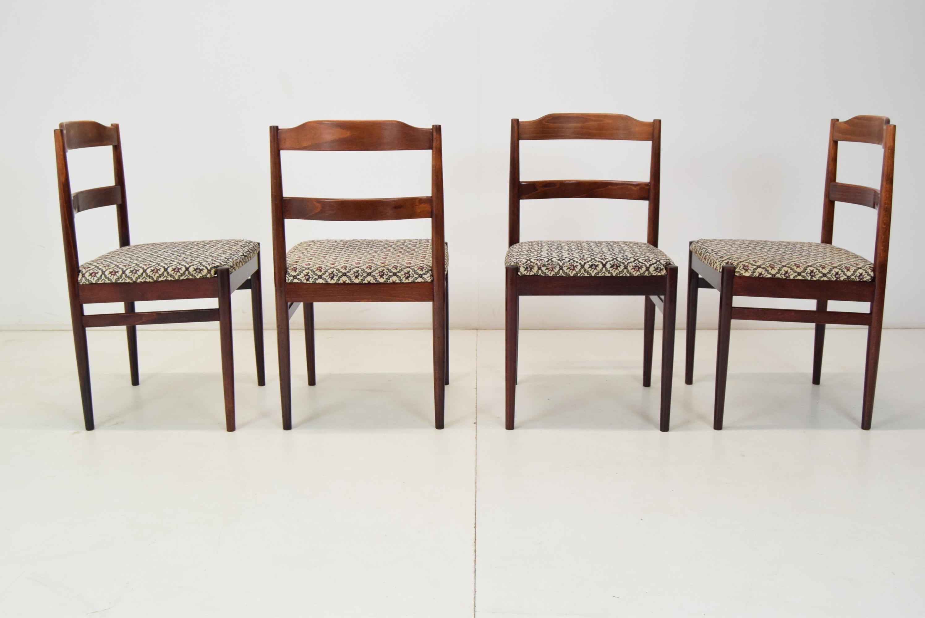 Late 20th Century Mid-Century Set of Four Chairs/TON, 1970's For Sale