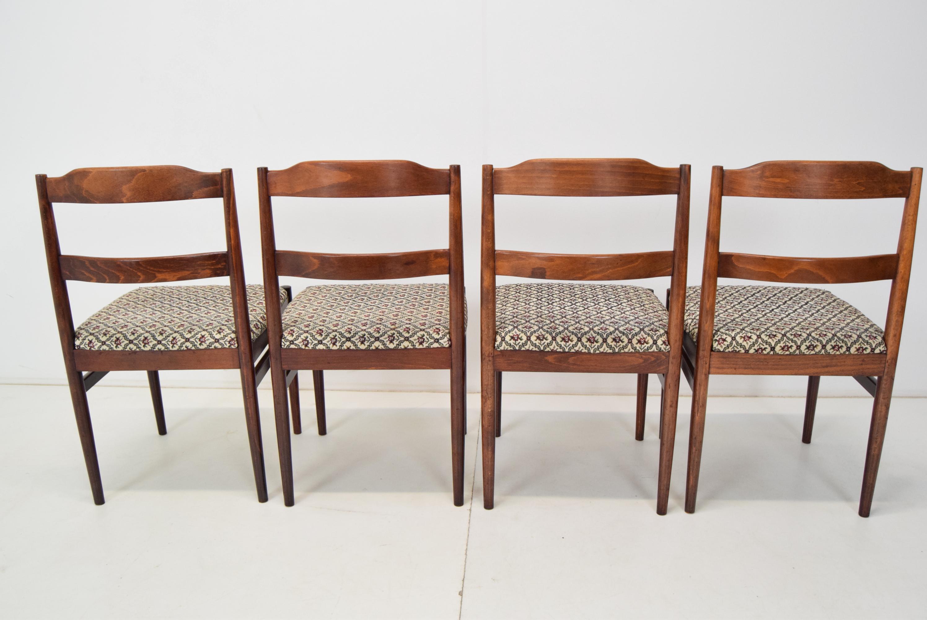 Mid-Century Set of Four Chairs/TON, 1970's For Sale 1