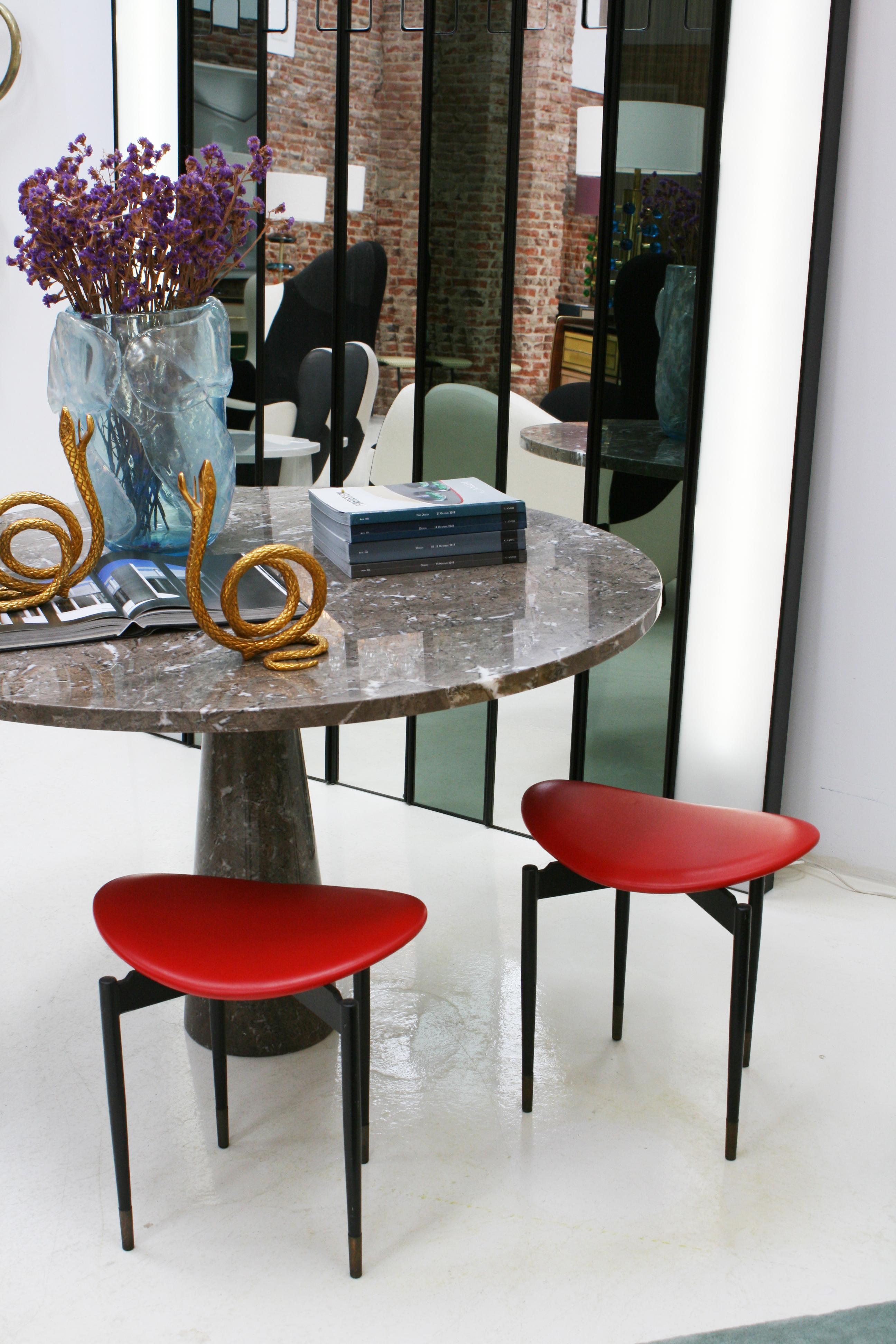 Ensemble de quatre tabouretsLutrario conçu par Carlo Mollino, Italie, 1959 en vente 8