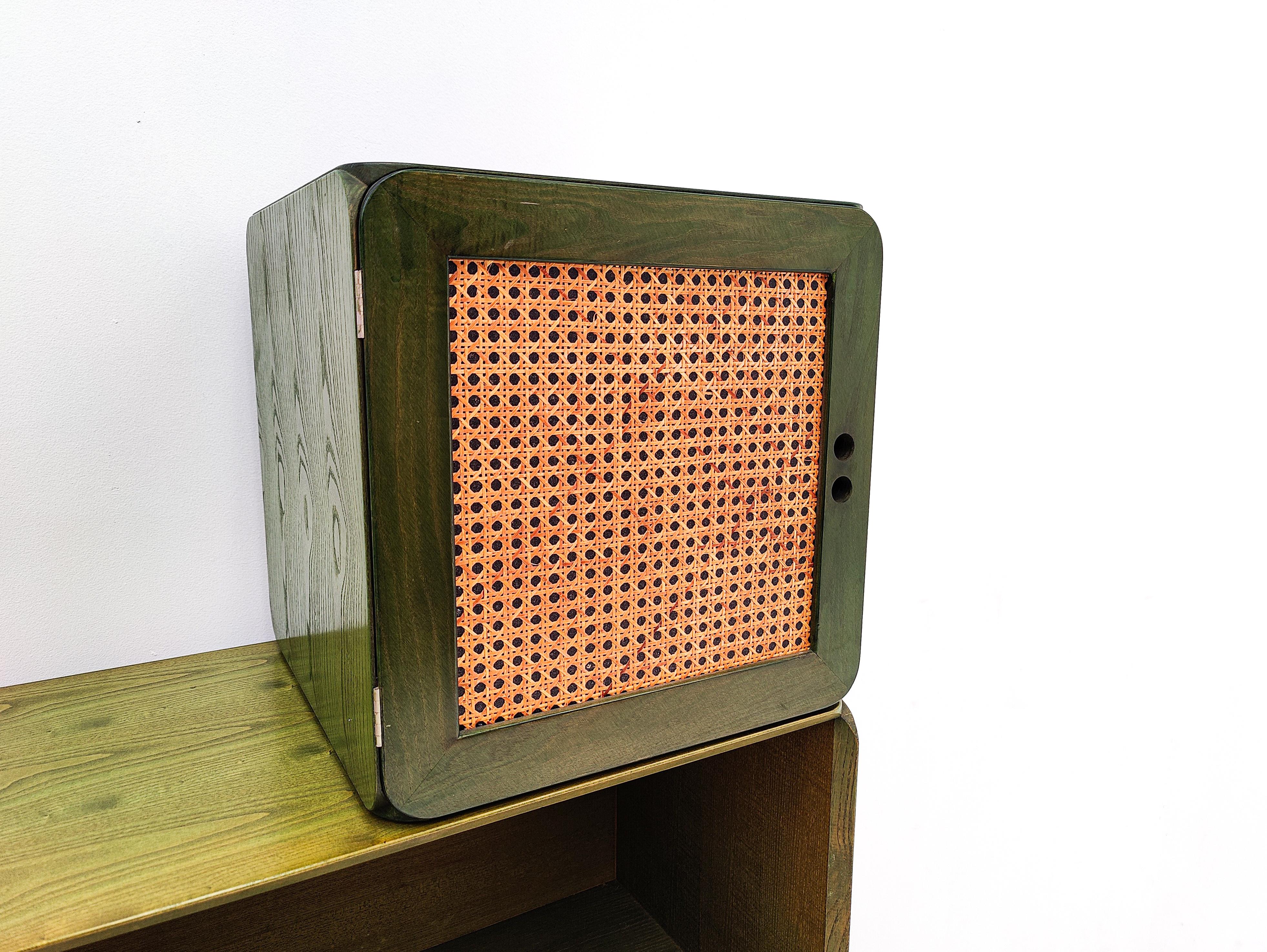 Mid-Century Set of Modular Green Wooden Cubes by Derk Jan de Vries, 1960s 5