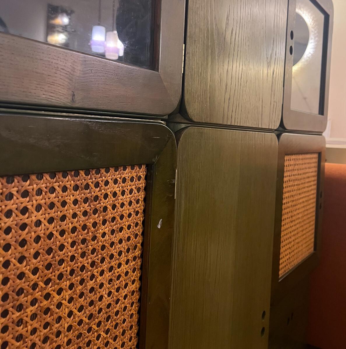 Mid-Century moderno Set di cubi modulari in legno del 1960 di Derk Jan de Vries, metà del secolo scorso in vendita