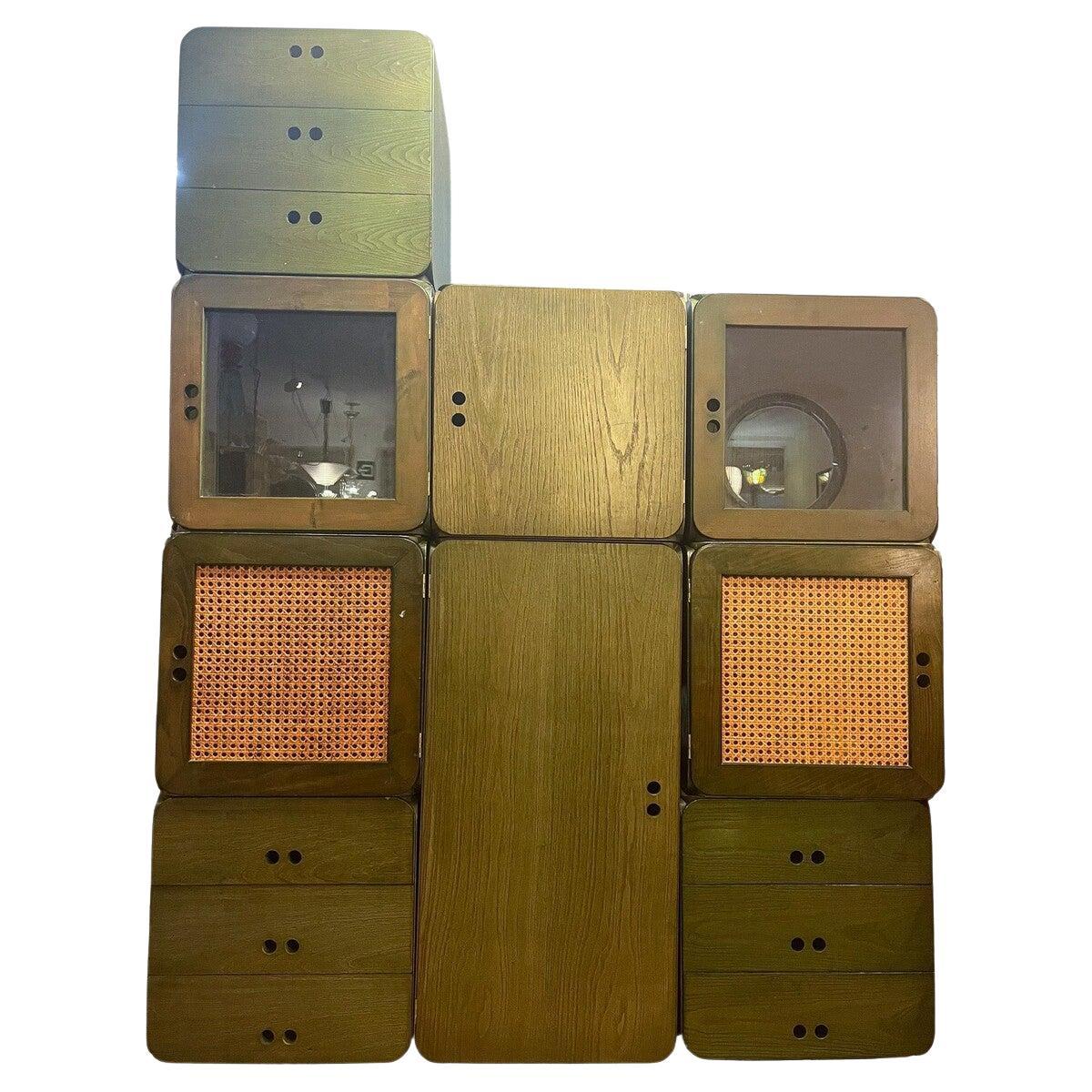 Modulares Mid-Century-Set Holzwürfel-Set von Derk Jan de Vries, 1960er Jahre