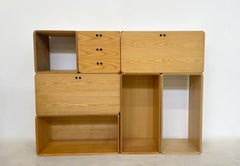 Midcentury Set of Modular Wooden Cubes by Derk Jan De Vries, Italy, 1960s