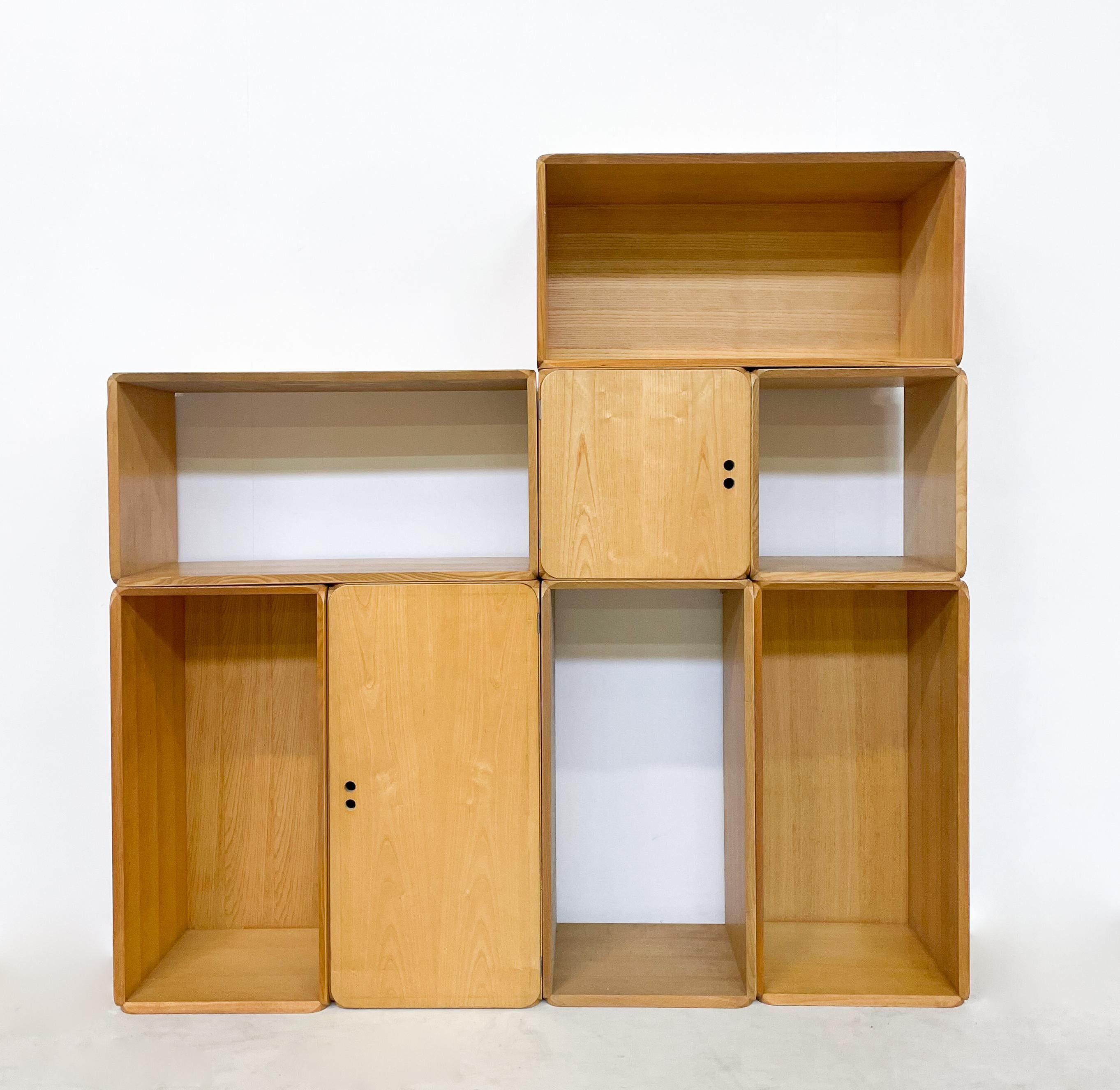 Mid-20th Century Midcentury Set of Modular Wooden Cubes by Derk Jan De Vries, Italy, 1960s For Sale