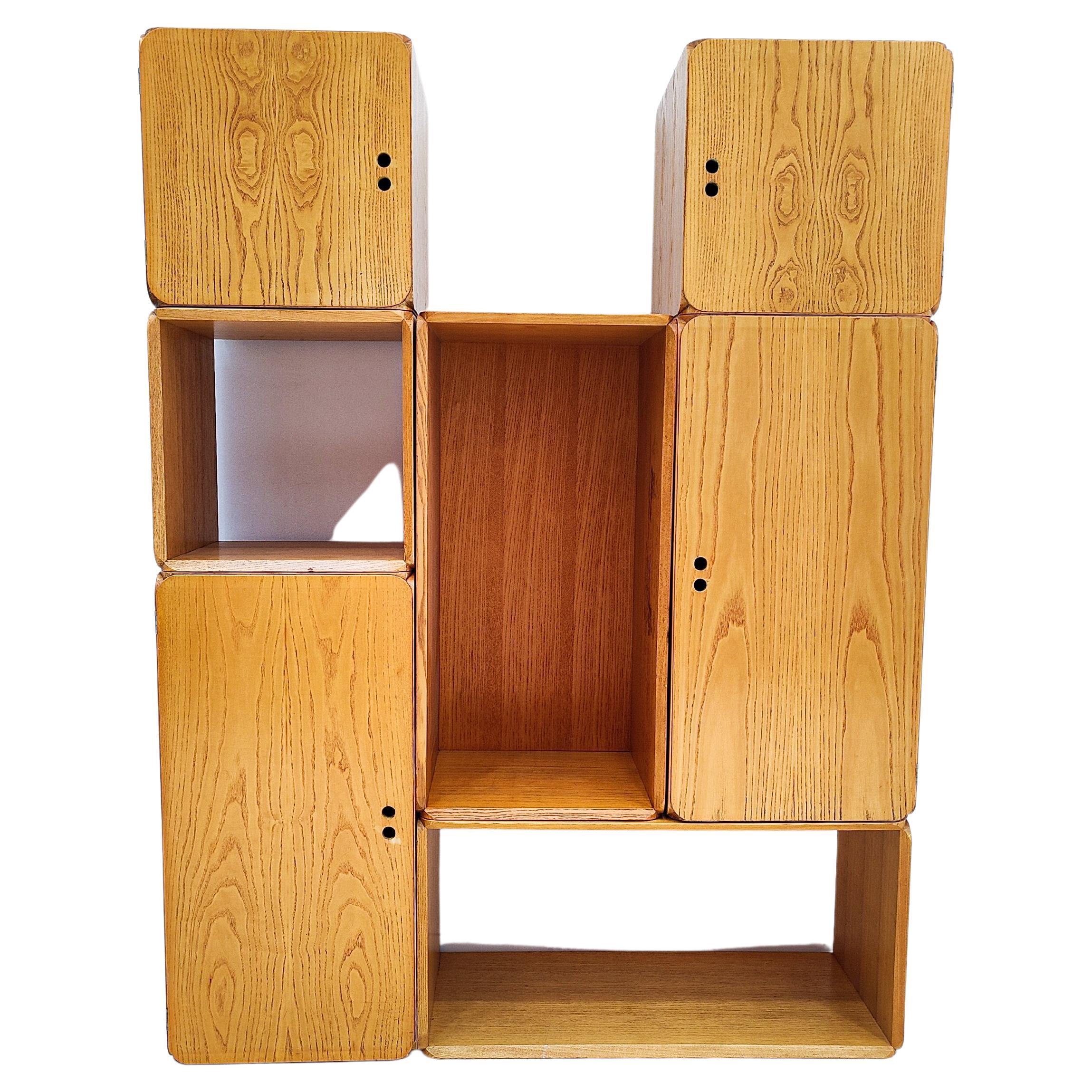 Mid-Century Set of Modular Wooden Cubes by Derk Jan de Vries, The Netherlands