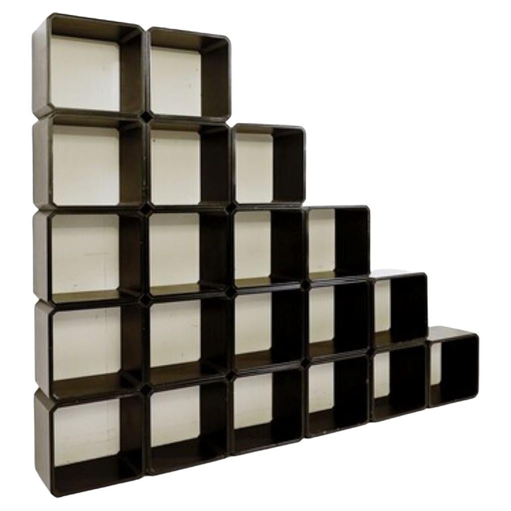 Mid-Century Set of Modular Wooden Cubes