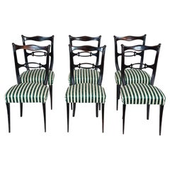 Mid-Century set of six dining chairs attributed to Paolo Buffa. Italy 1950s