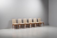 Mid-Century Set of Six Dining Chairs with Tapered Legs, France, 1950s