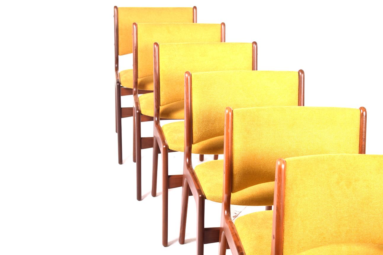 20th Century Midcentury Set of Six Teak Dining Chairs, Denmark