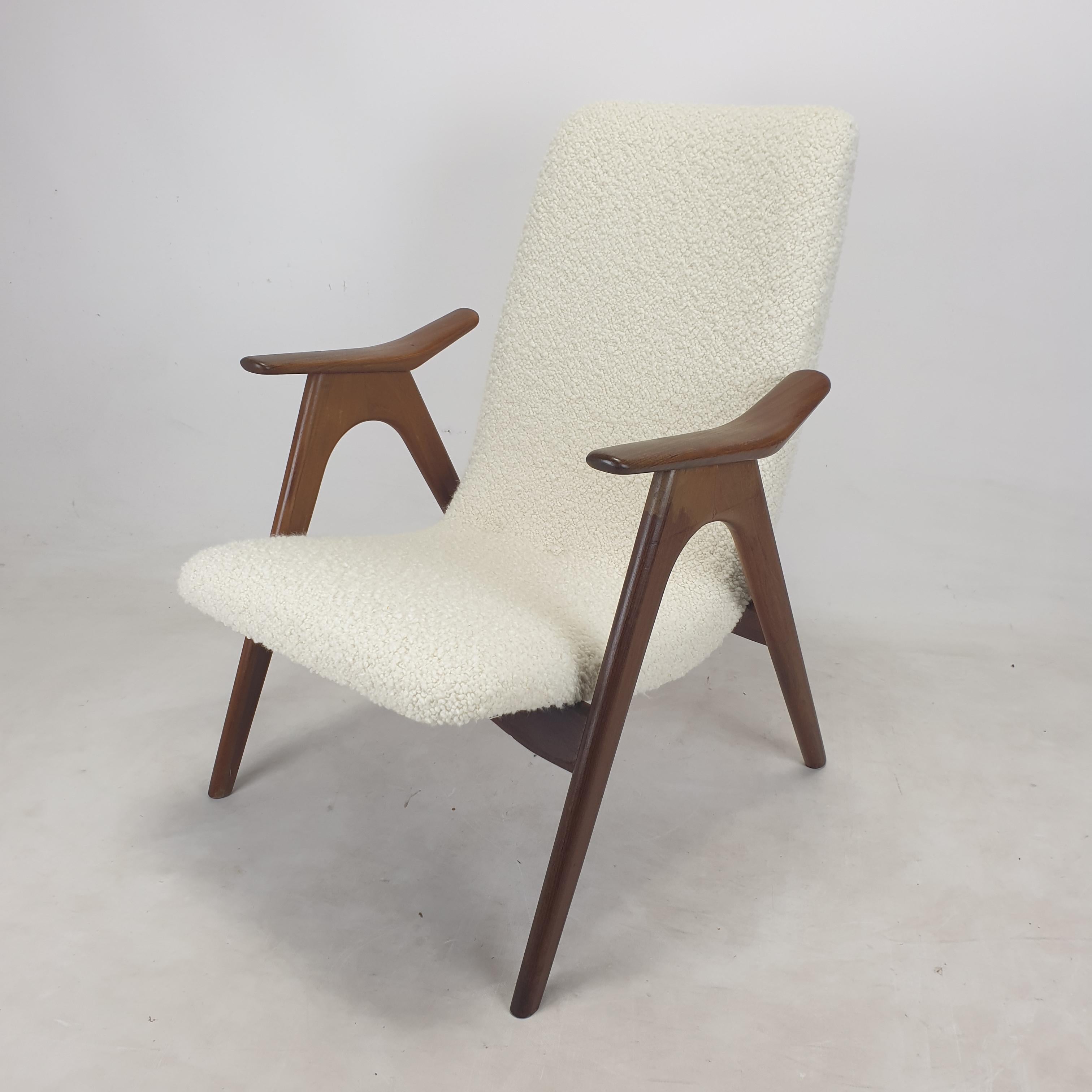 Lovely pair of lounge chairs, fabricated in the 60's by Wébé the Netherlands.
They are designed by Louis van Teeffelen.

The elegant structure of these comfortable chairs is made of teak.

Both chairs of this magnificent set are just