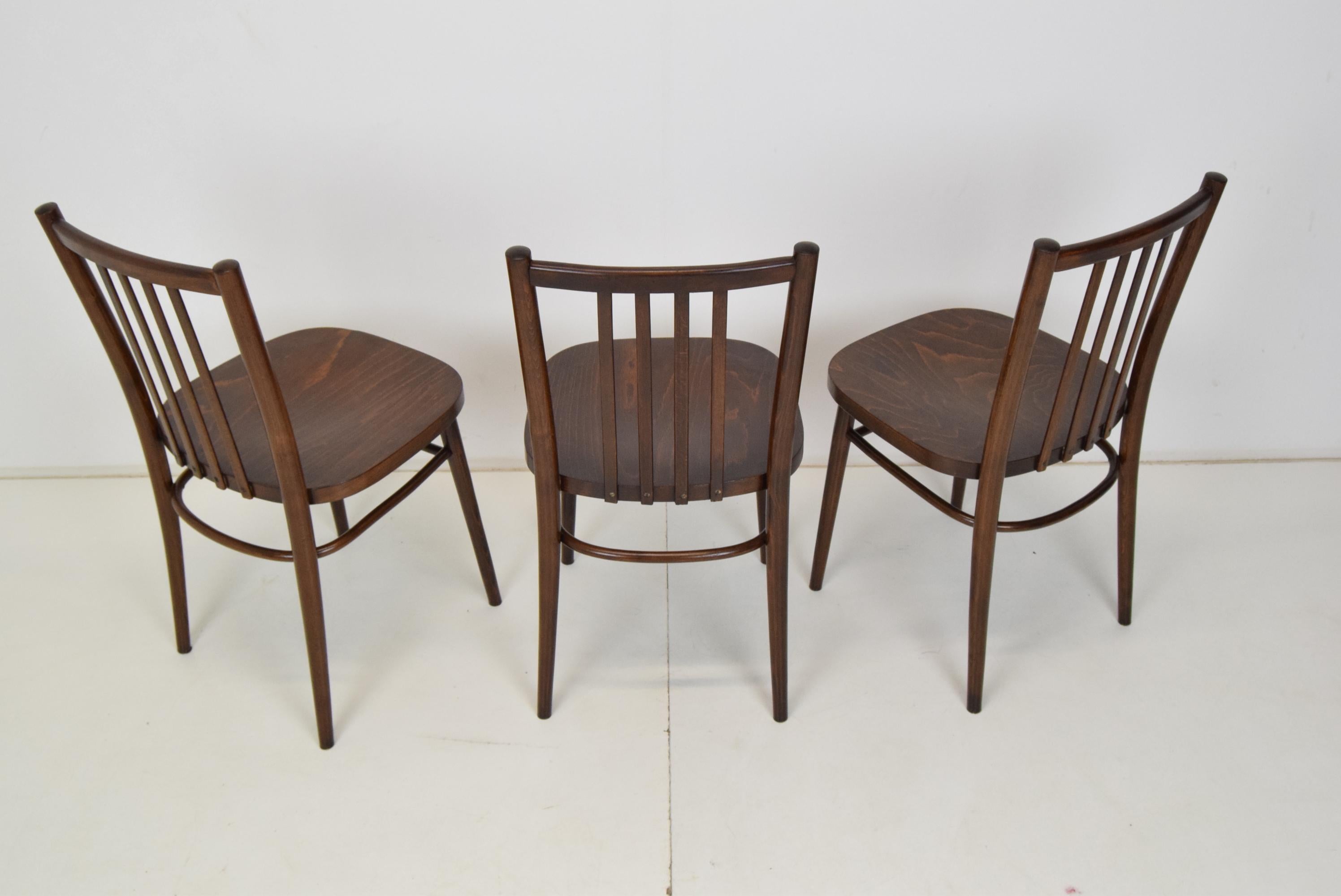Mid-20th Century Mid-Century Set of Three Chairs, TON, 1960's For Sale