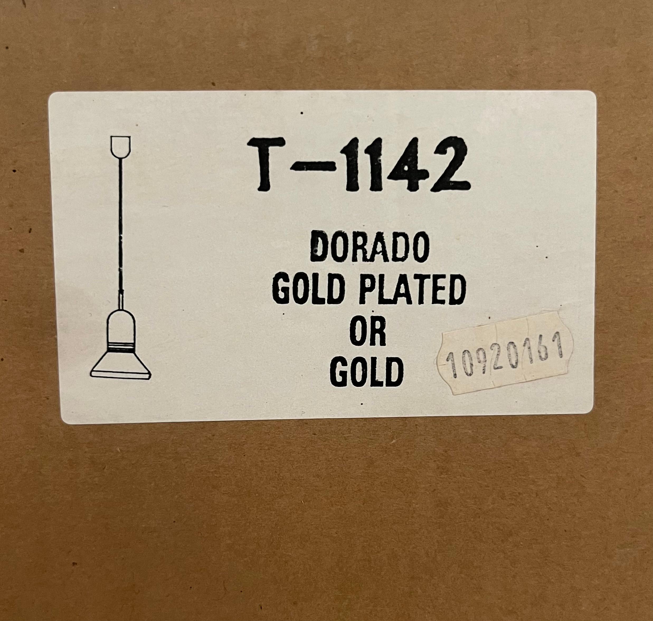 Spagnolo Set di tre lampadari d'oro di Estiluz, Barcellona, 1970 in vendita