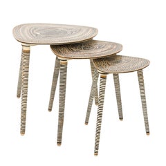Midcentury Set of Three Pebble Tables