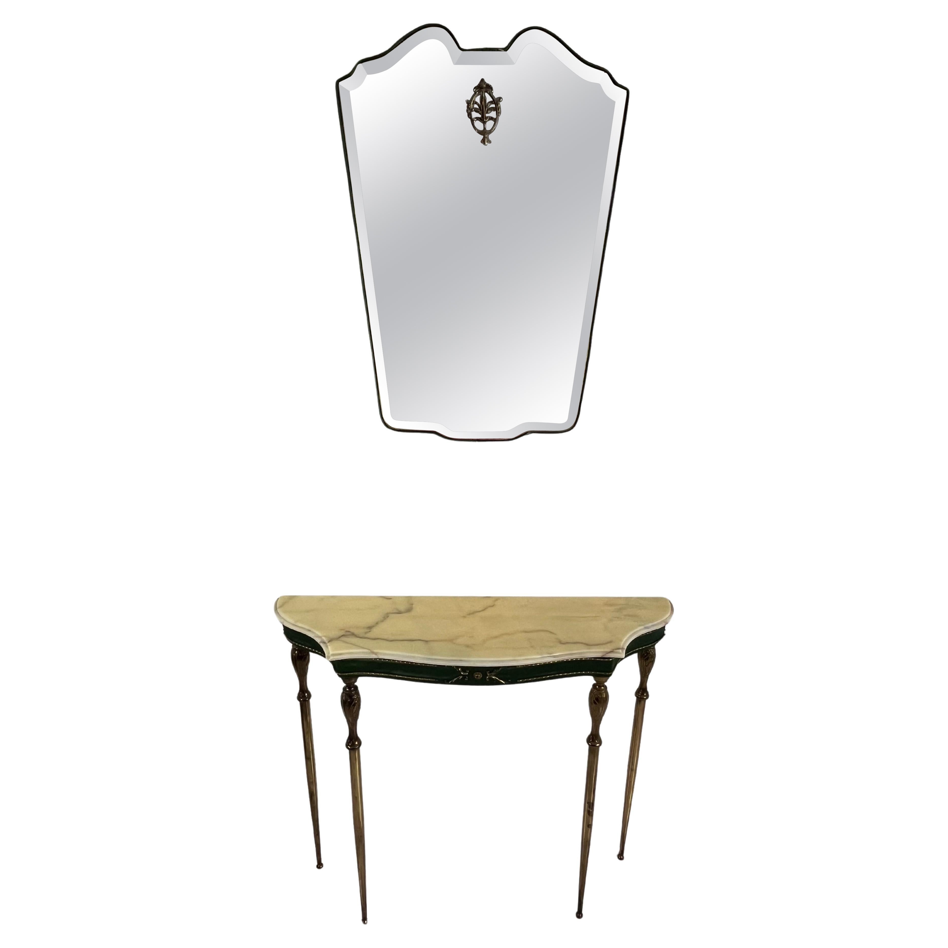 Ensemble de deux consoles et miroirs du milieu du siècle dans le style de Paolo Buffa des années 1960