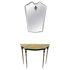 Ensemble de deux consoles et miroirs du milieu du siècle dans le style de Paolo Buffa des années 1960