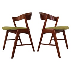 Vintage Mid- Century Set Of Two Organic Shape Teak Dinning Room Chairs, 1960 Denmark