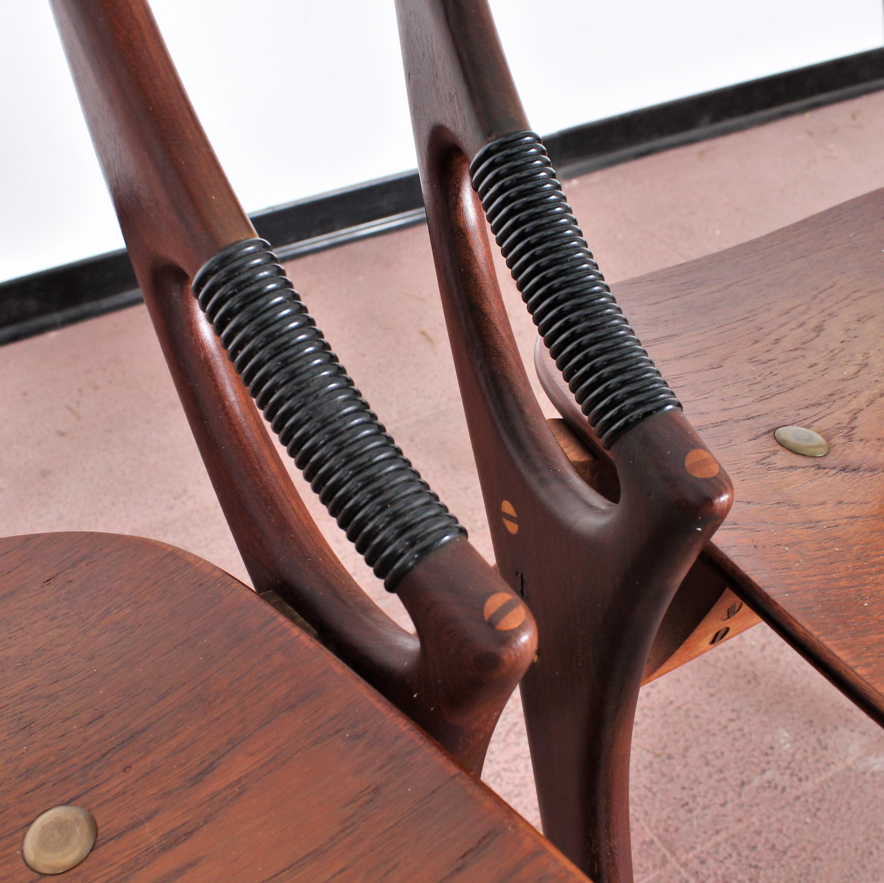 Midcentury, Set of Two Teak Danish Chair by Hovmand-Olsen for M.K., Denmark 50's 2
