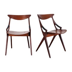 Midcentury, Set of Two Teak Danish Chair by Hovmand-Olsen for M.K., Denmark 50's