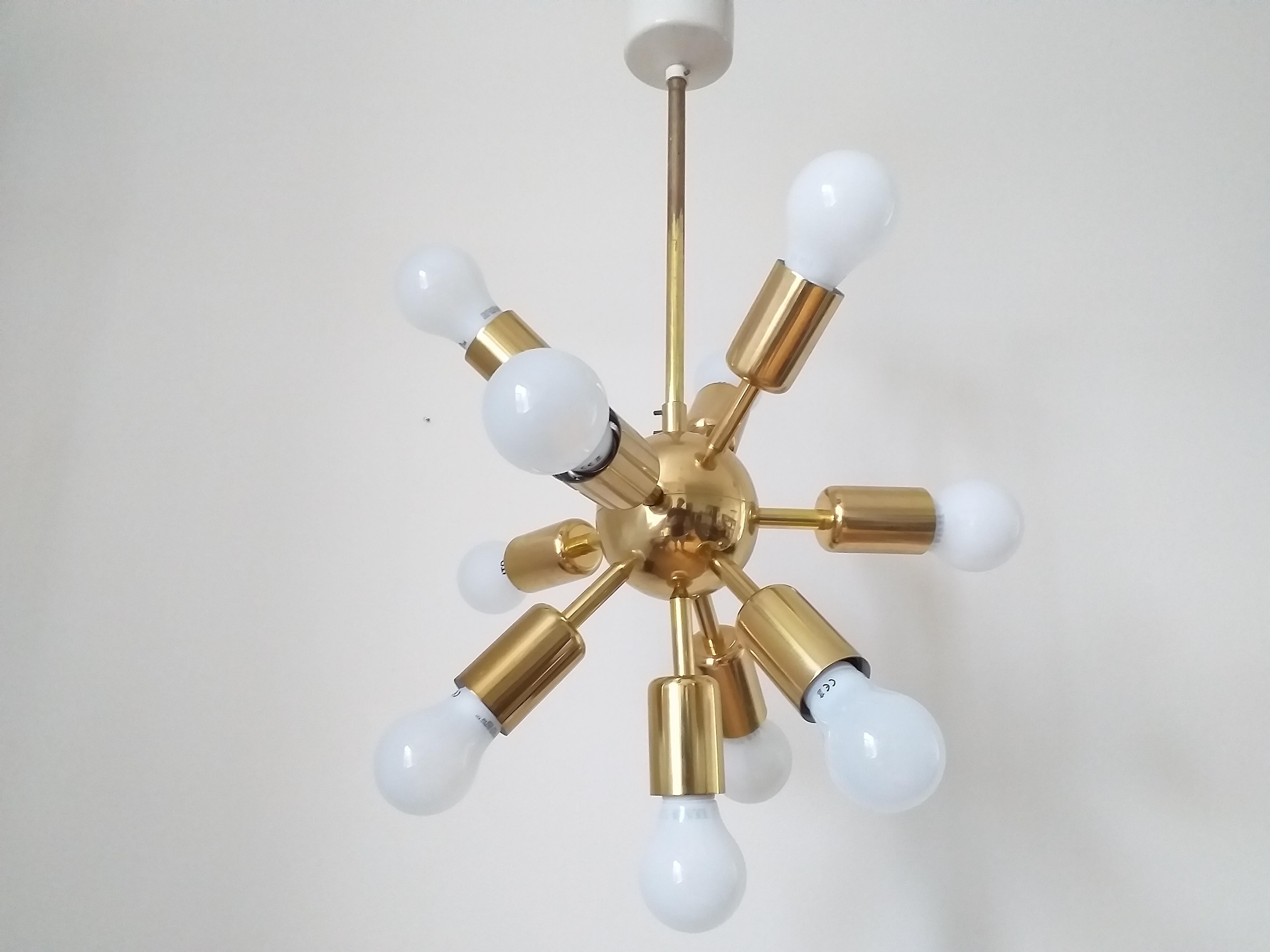 Midcentury Set Sputnik, Wall Lamp and Chandelier, Drupol, 1960s For Sale 2