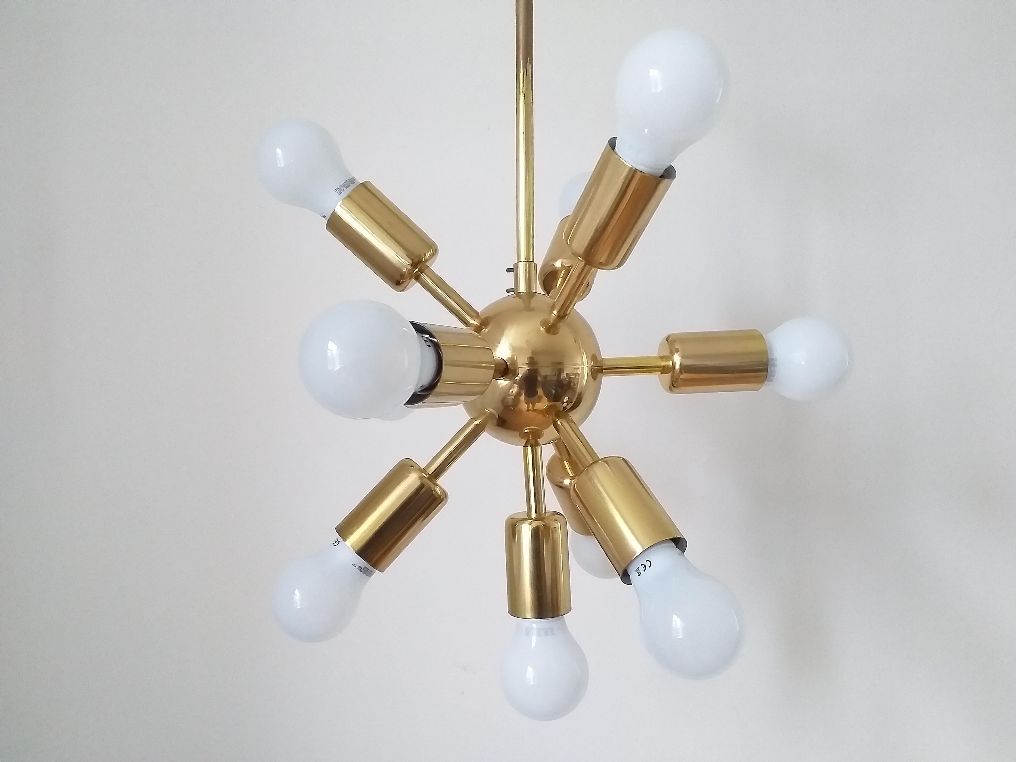 Midcentury Set Sputnik, Wall Lamp and Chandelier, Drupol, 1960s In Good Condition For Sale In Praha, CZ