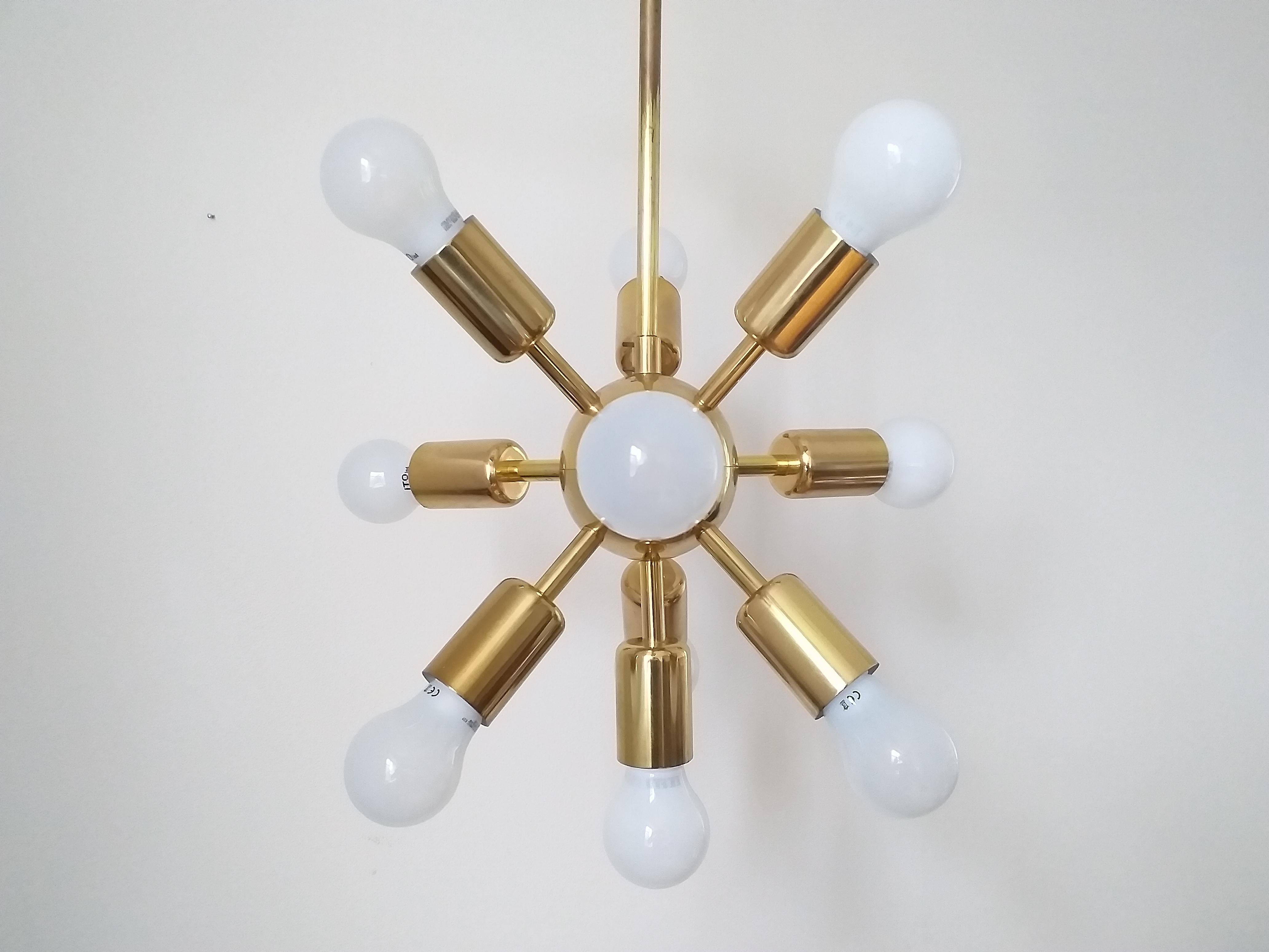 Mid-20th Century Midcentury Set Sputnik, Wall Lamp and Chandelier, Drupol, 1960s For Sale