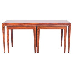 Mid-Century Severin Hansen Nesting Tables for Haslev in Rosewood, 1960's
