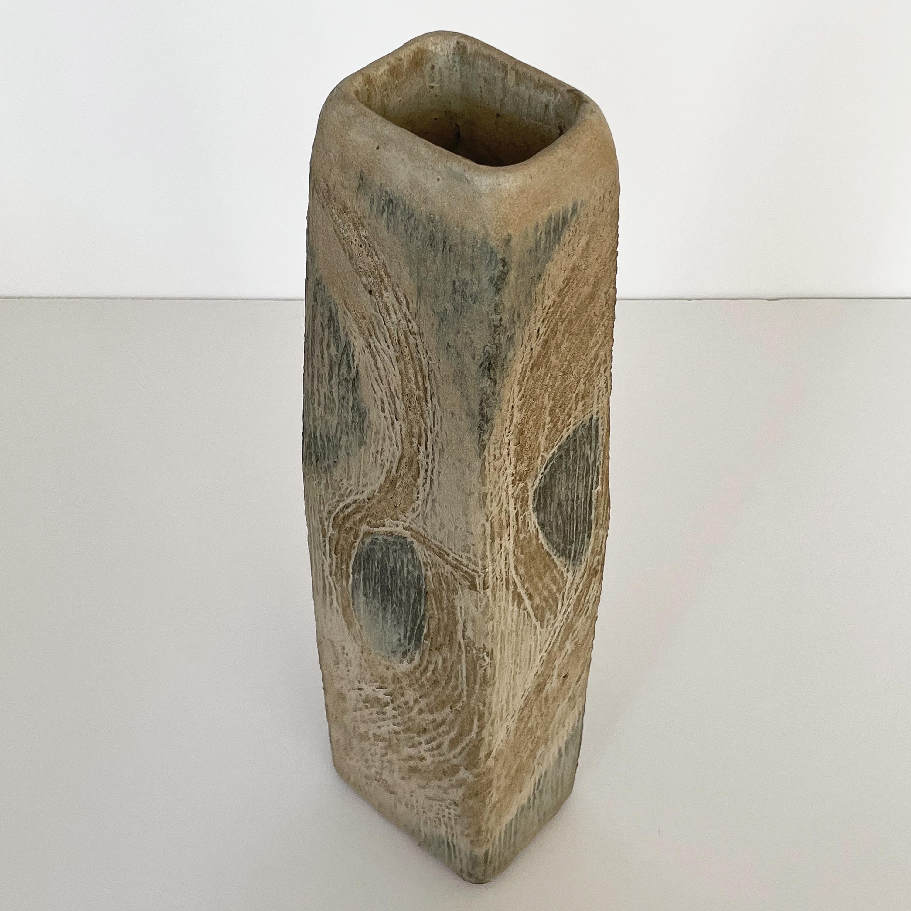 Mid Century Sgraffito Tall Studio Pottery Vase 4