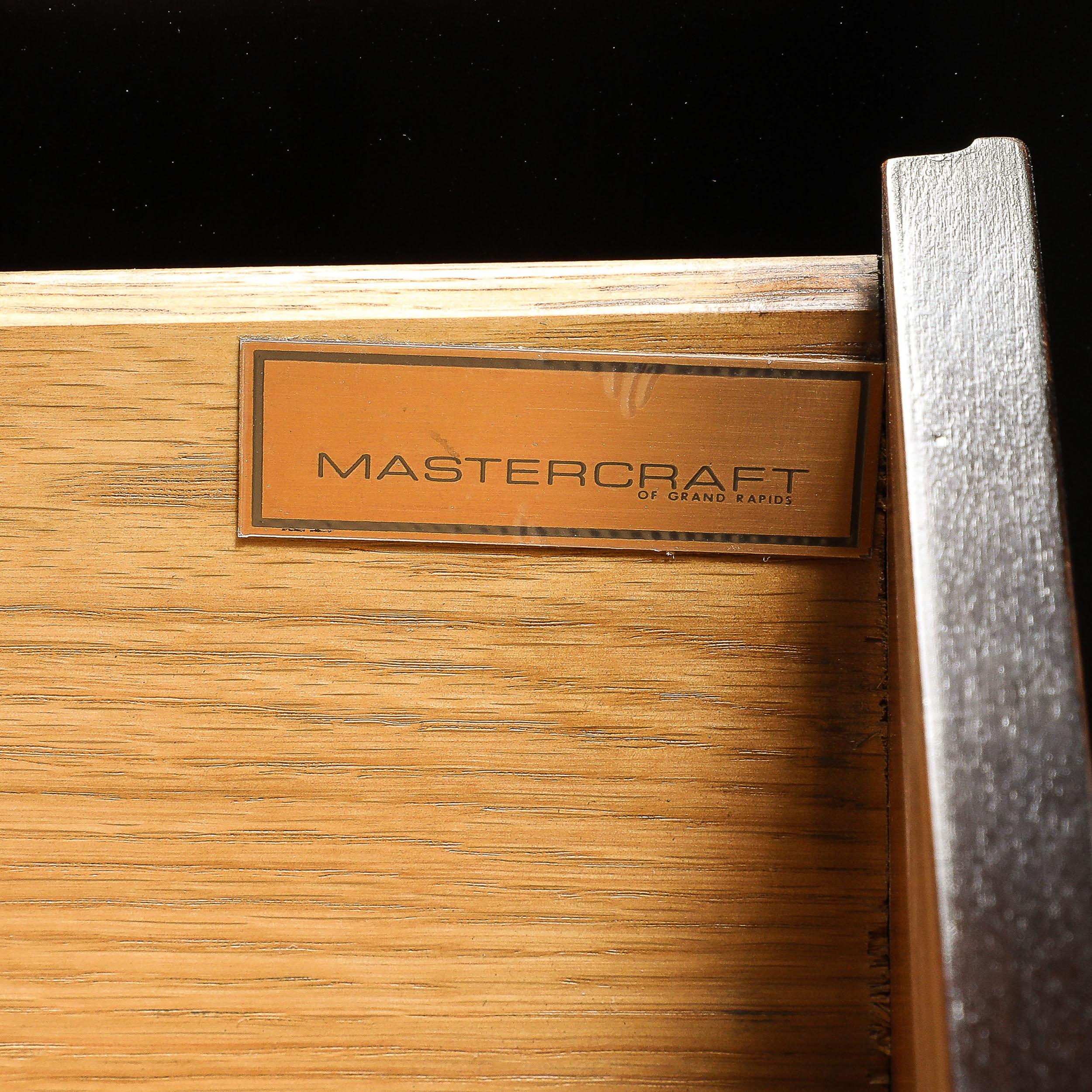 Mid-Century Shadowbox Book-Matched  Carpathian Elm Sideboard by Mastercraft For Sale 5