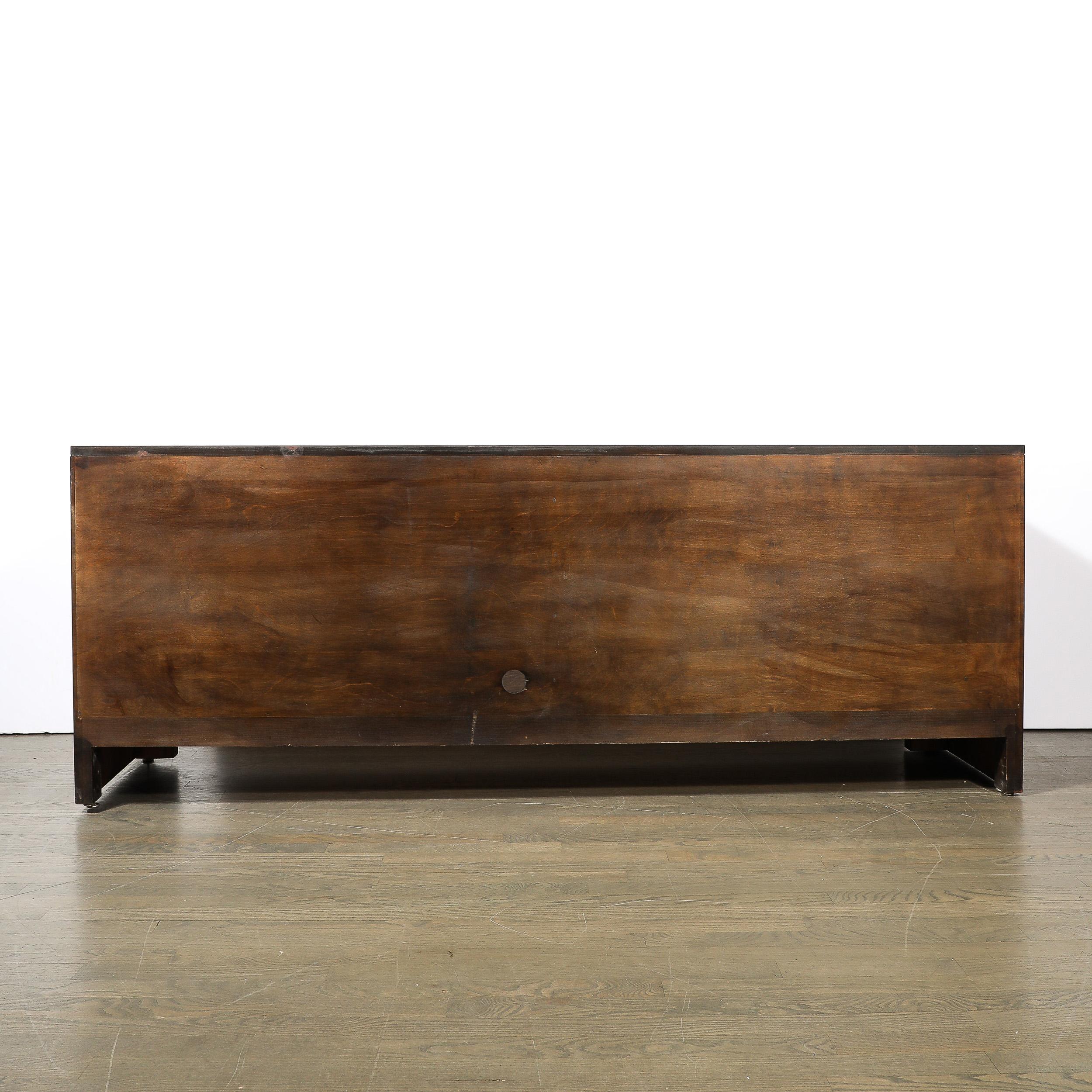 Mid-Century Shadowbox Book-Matched  Carpathian Elm Sideboard by Mastercraft For Sale 9