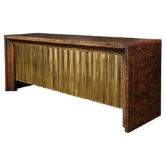 Used Mid-Century Shadowbox Book-Matched  Carpathian Elm Sideboard by Mastercraft