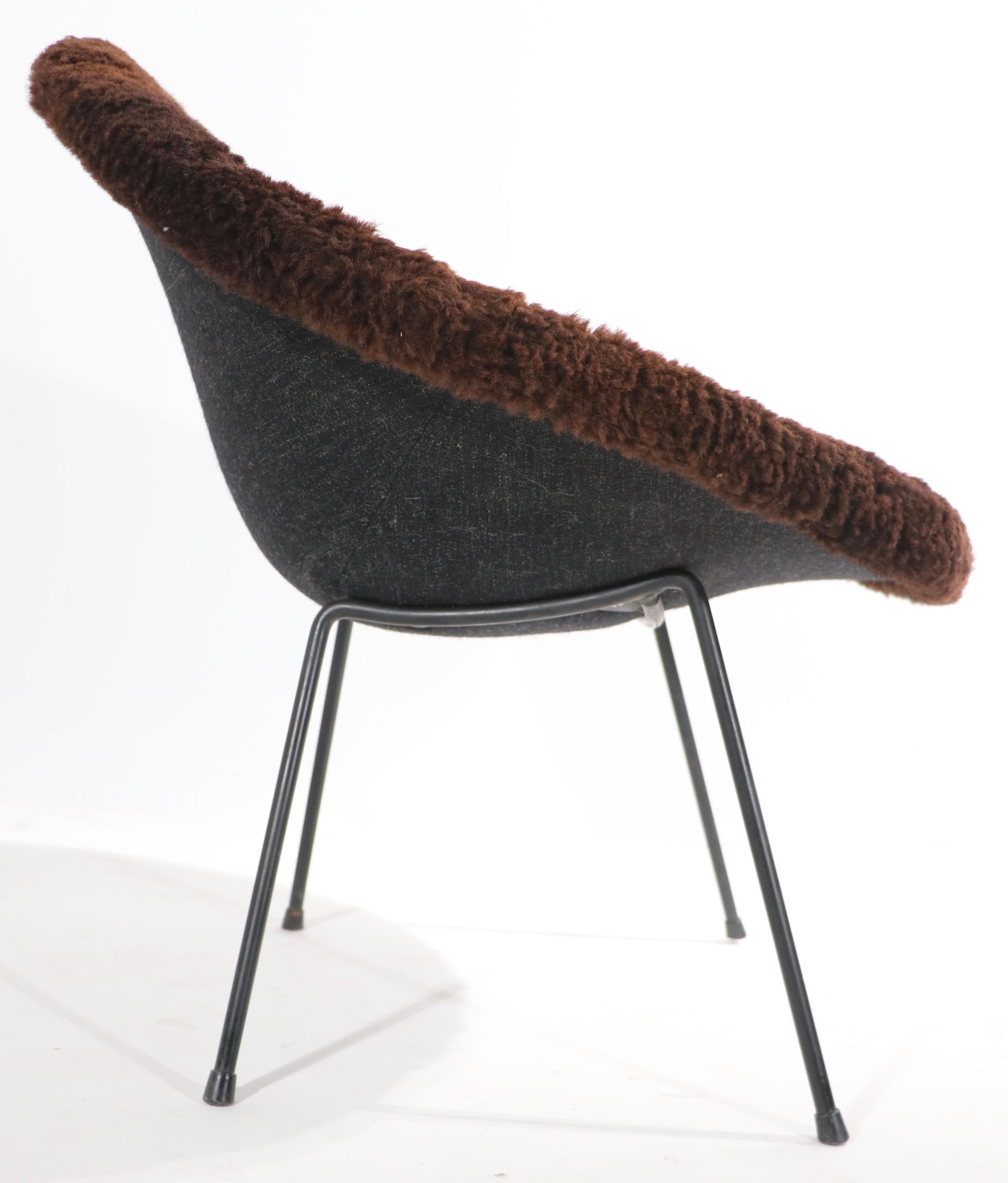 Fabric Mid Century Shag Bucket Chair by Asgeir Einarsson for Sindri
