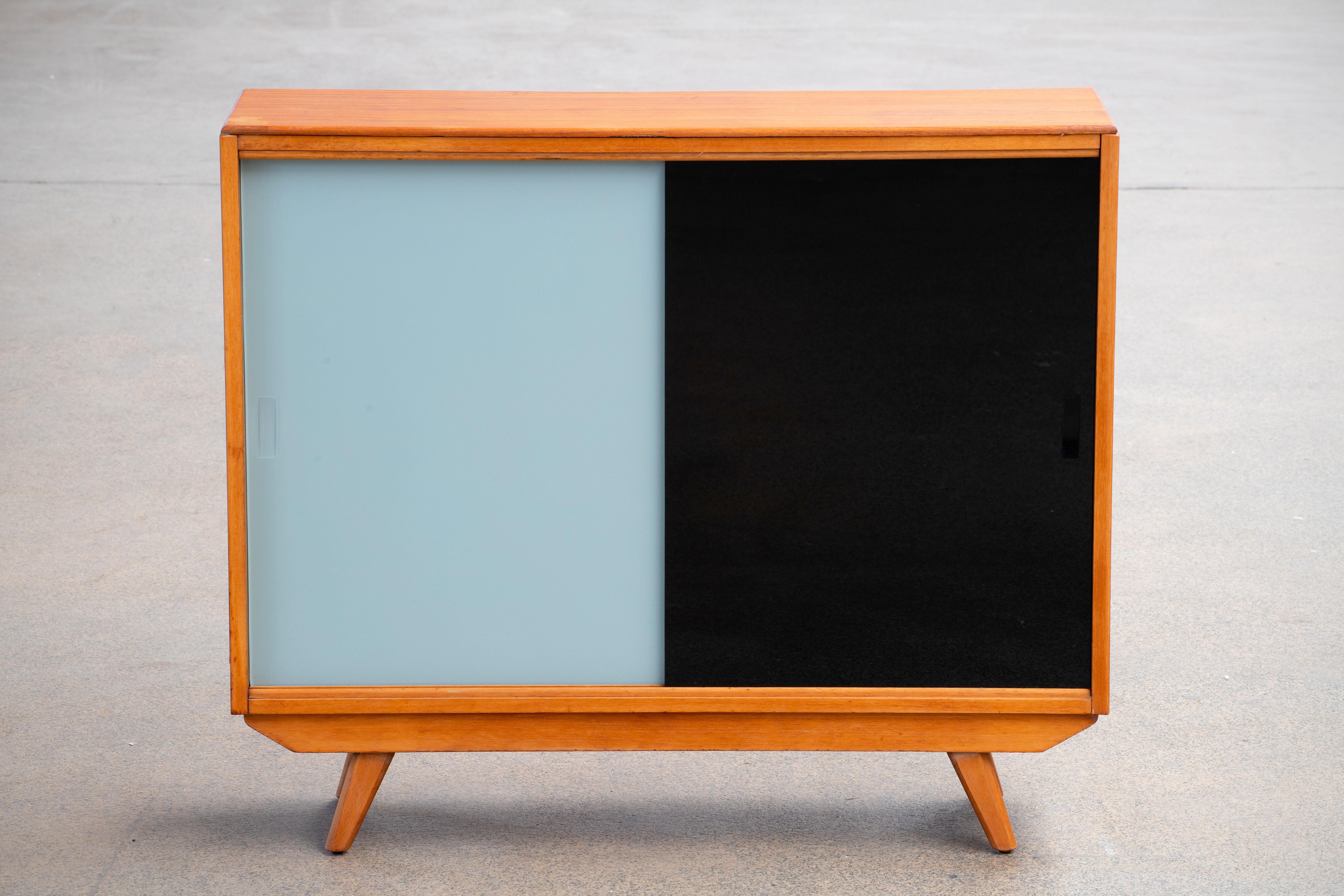 Glass Mid-Century Shallow depth Credenza