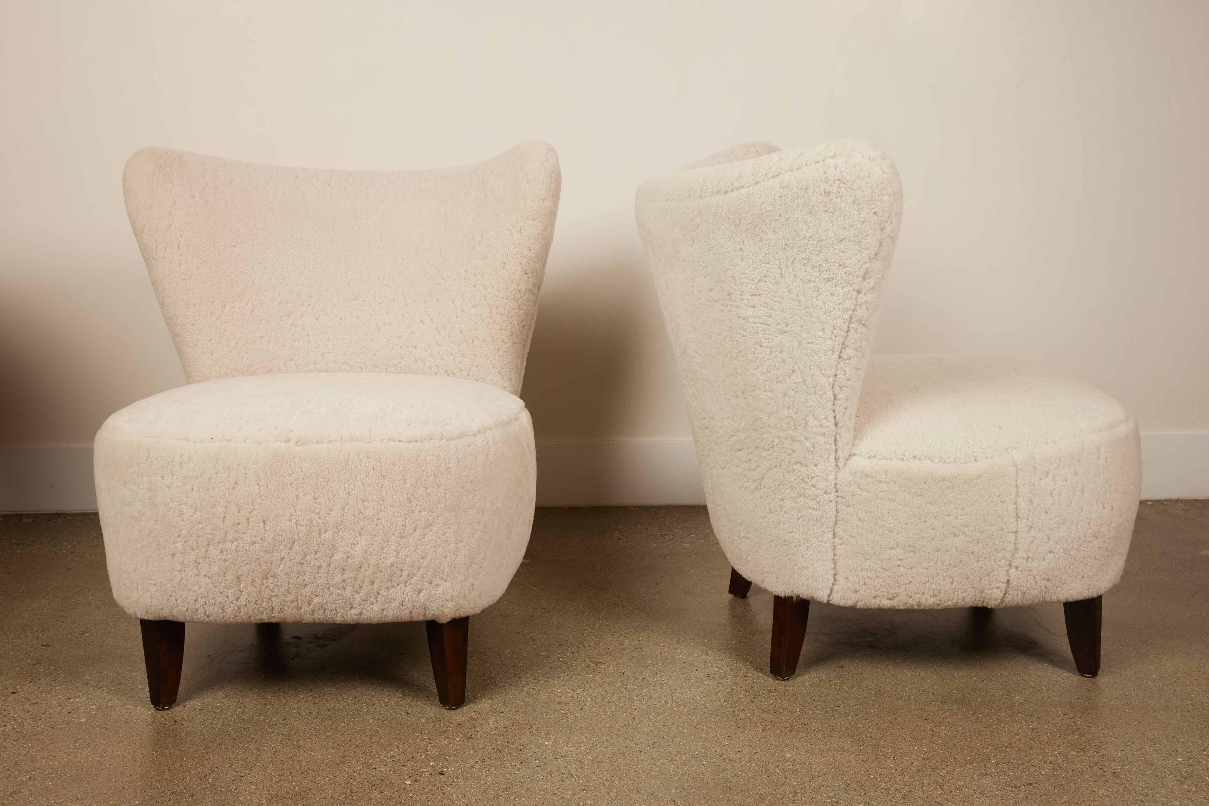 Mid-Century Modern Mid Century Shearling Chairs  For Sale