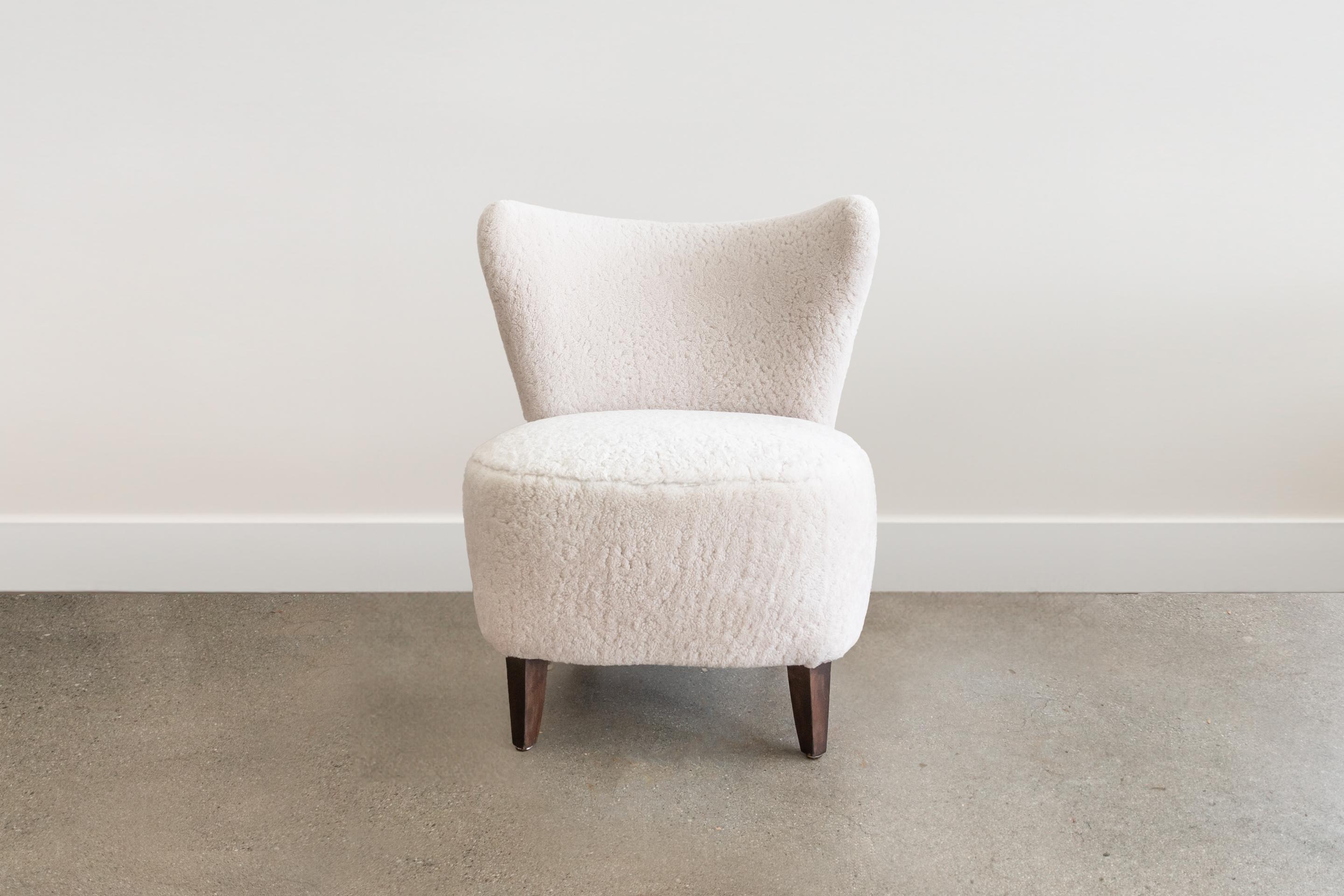 Mid Century Shearling Chairs  In Good Condition For Sale In Santa Monica, CA