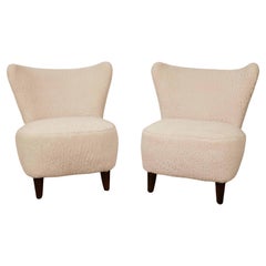 Used Mid Century Shearling Chairs 