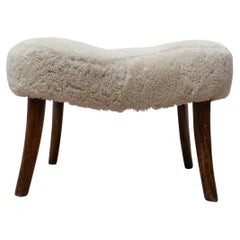 Mid-Century Sheepskin 'Pragh' Stool by Madsen and Schubell