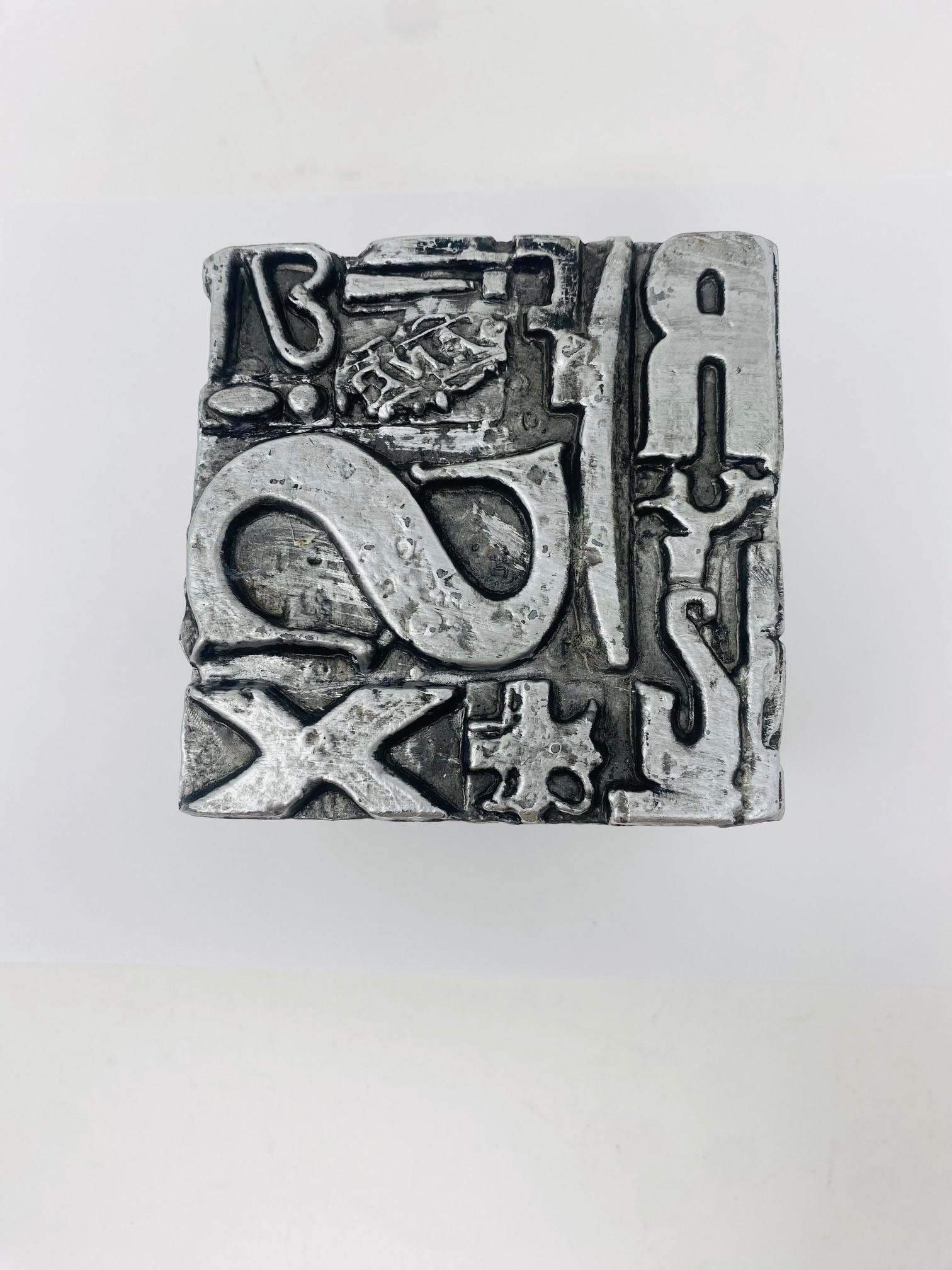 Mid-Century Sheldon Rose AlphaSculpt Typesetter Block Sculpture Bookend For Sale 4