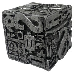 Retro Mid-Century Sheldon Rose AlphaSculpt Typesetter Block Sculpture Bookend