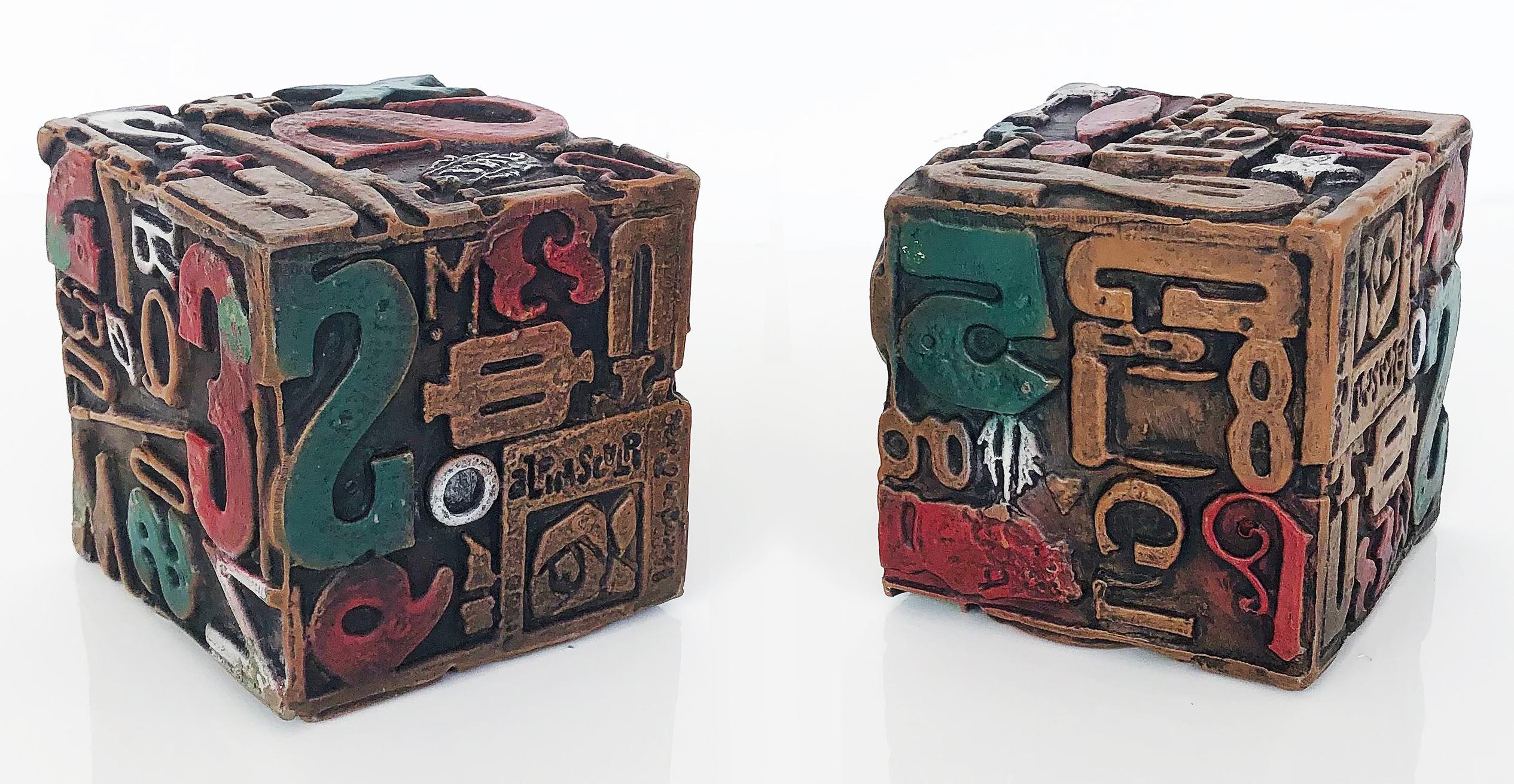 Mid-Century Modern Mid-Century Sheldon Rose Alphasculpt Typesetter Blocks, Vanguard Studios, 1960s