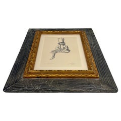 Mid-Century Sheldon Shelly Fink Etching on Paper Titled Paper Crown, circa 1966