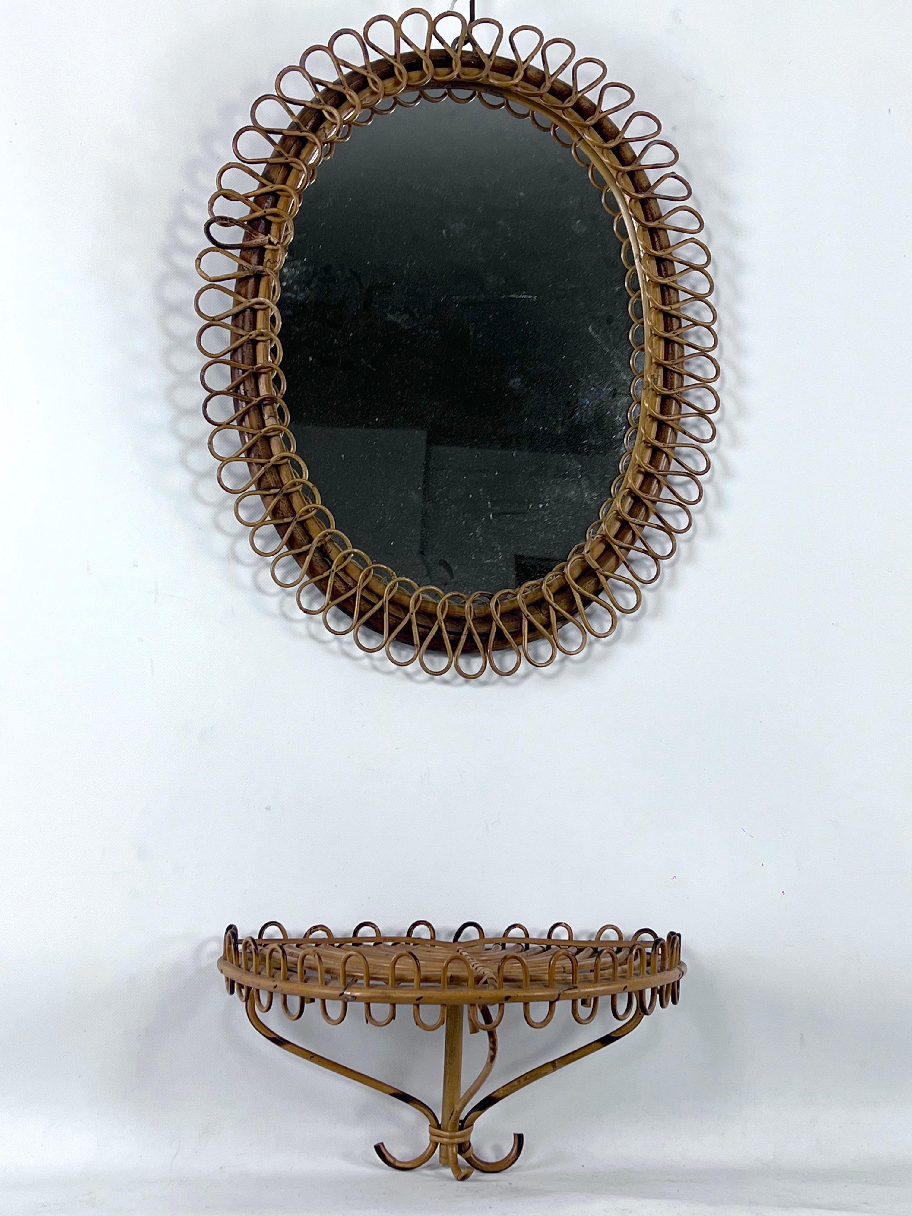 five below rattan mirror