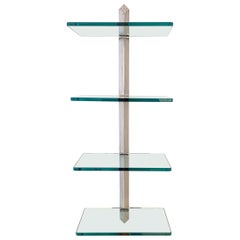 Mid Century Shelf or Wall Unit by Peter Ghyczy in Aluminum and Glass, 1970s