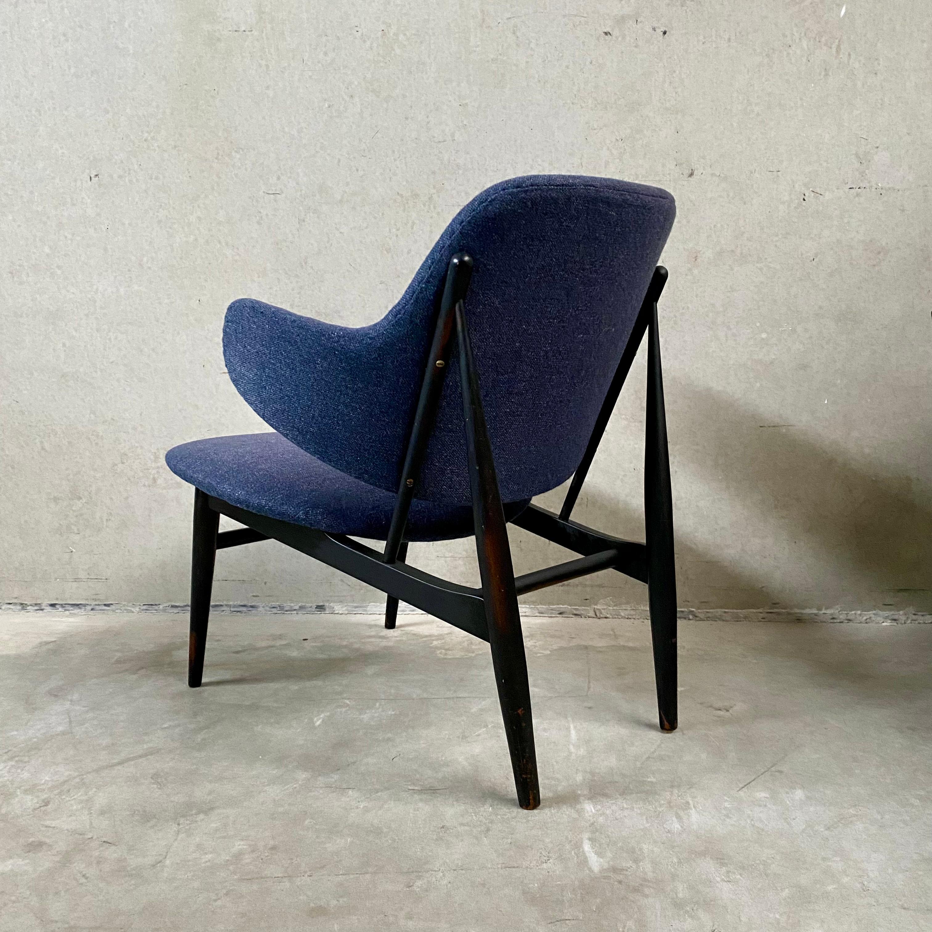 Upholstery Mid-Century Shell Armchair by LB Kofod Larsen for Christensen Larsen For Sale