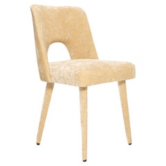 Silla Shell Mid Century de terciopelo beige Capri II de Pierre Frey, años 60