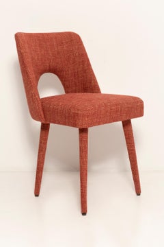 Mid Century Shell Chair in Burgundy Angkor plain fabric by Pierre Frey, 1960s