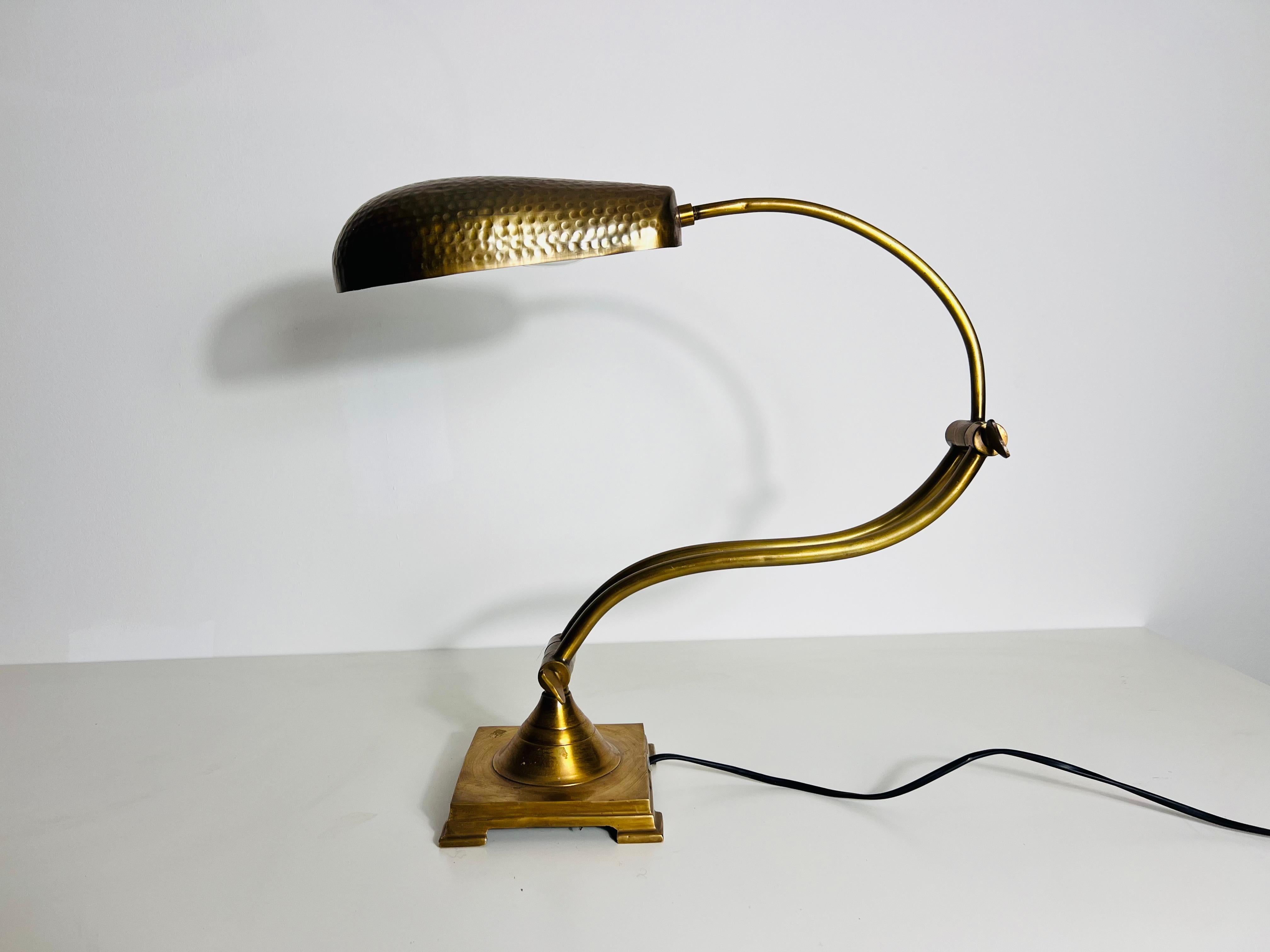 Mid-Century Modern Mid-Century Shell Shaped Brass Table Lamp , 1960s, Germany For Sale