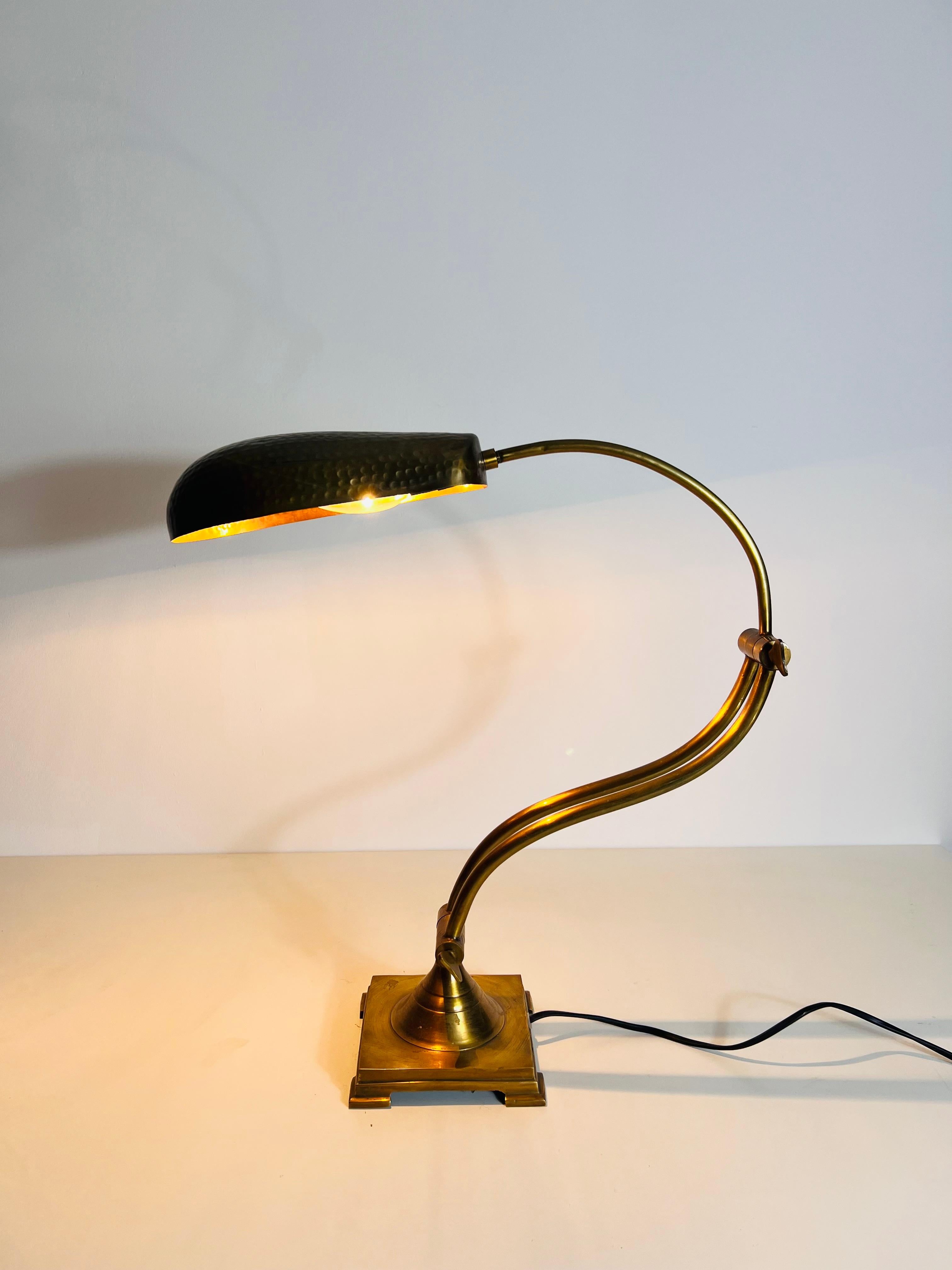 Mid-Century Shell Shaped Brass Table Lamp , 1960s, Germany For Sale 2