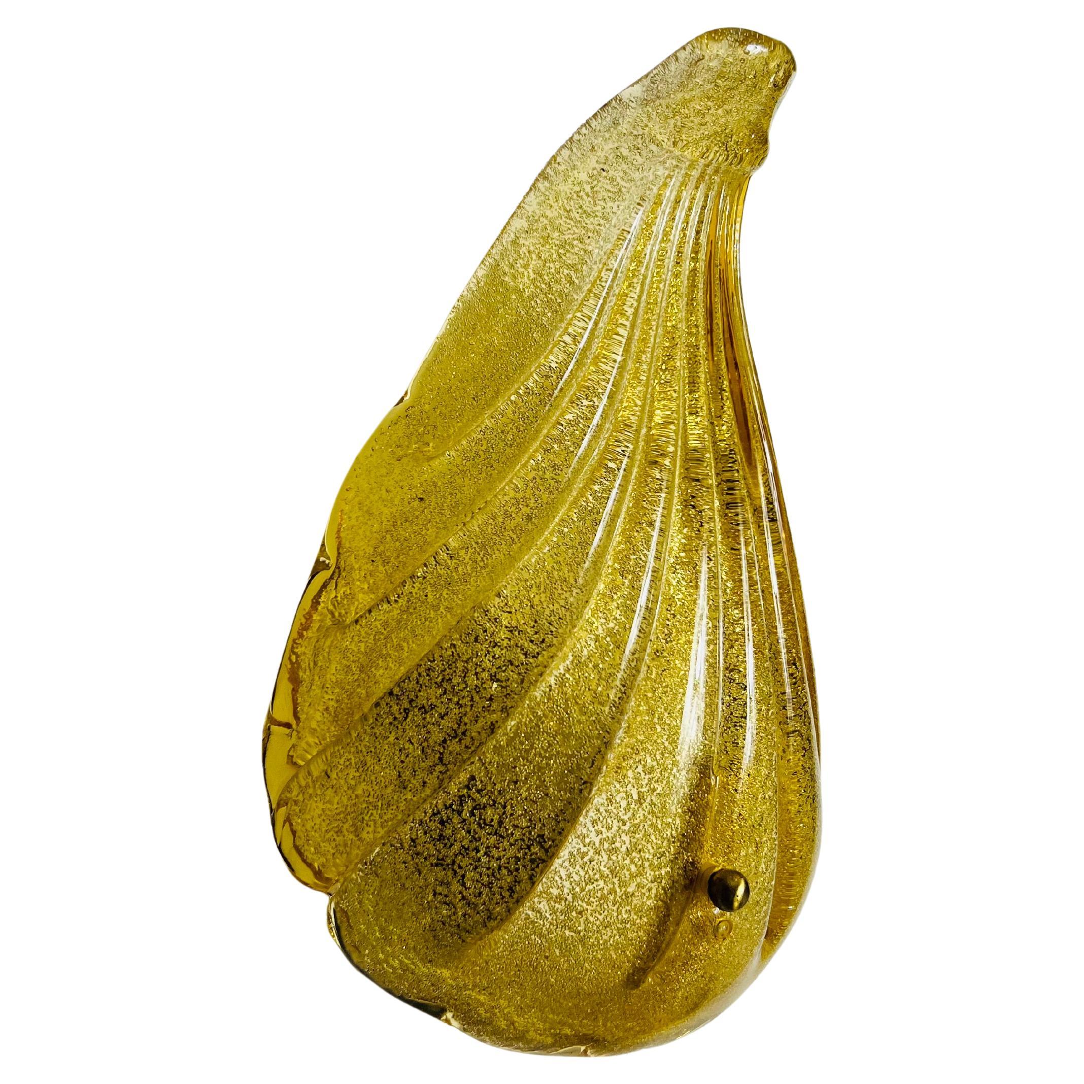 Mid-Century Shell Shaped Glass Wall Lamp, Italy, 1960s For Sale
