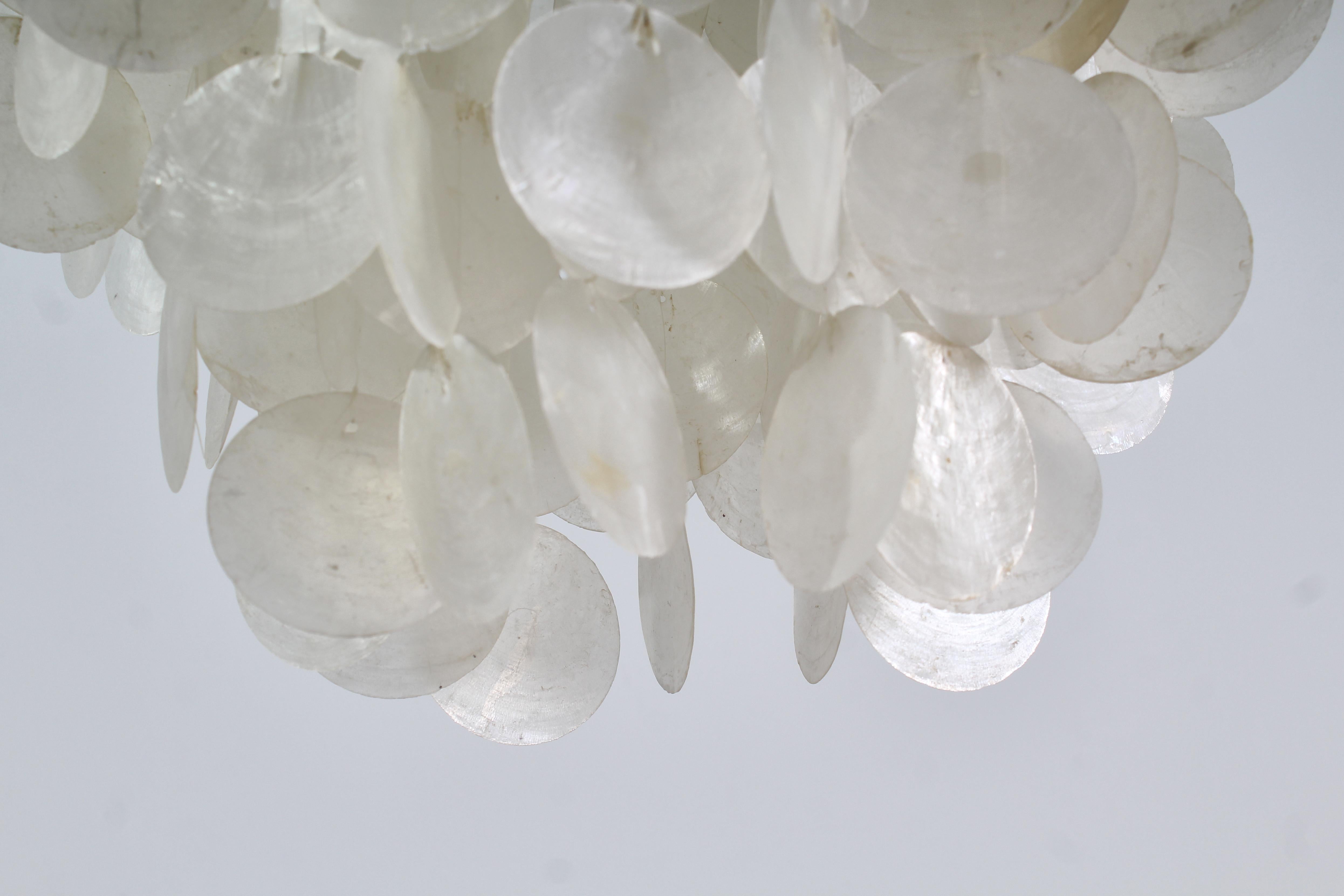 Mid-Century Shell Suspension Lamp by V. Panton for J. Luber AG 1960s For Sale 3